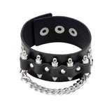 Fashion Men Rivet Cowhide Chain Stylish and Bold Leather Accessory - Alternative Gothic Dark Wear | Embrace Dark Aesthetic Men & Women Gothic Clothing