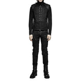 Men Sleeveless Military Jacket Gothic Black Military Style Vest - Alternative Gothic Dark Wear | Embrace Dark Aesthetic Men & Women Gothic Clothing