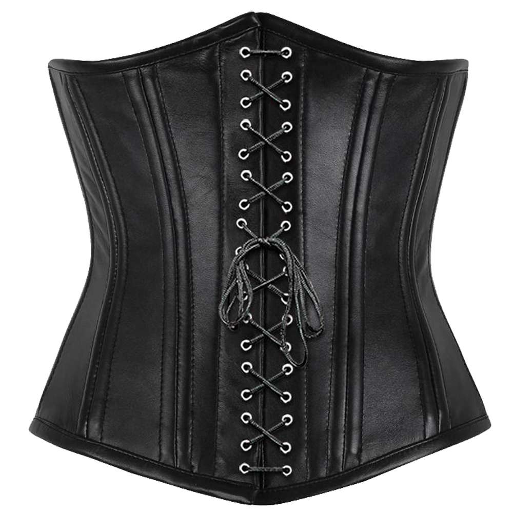 Women Underbust Longline Corset | Black Sheep Nappa Leather Waist Training Corset