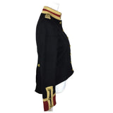 Women Gothic Wool Military Officer Coat | Victorian Slim Fit Black Coat