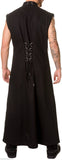 Men Gothic Black Trench Coat with Harness Straps | 4-in-1 Transformable Punk Statement Piece