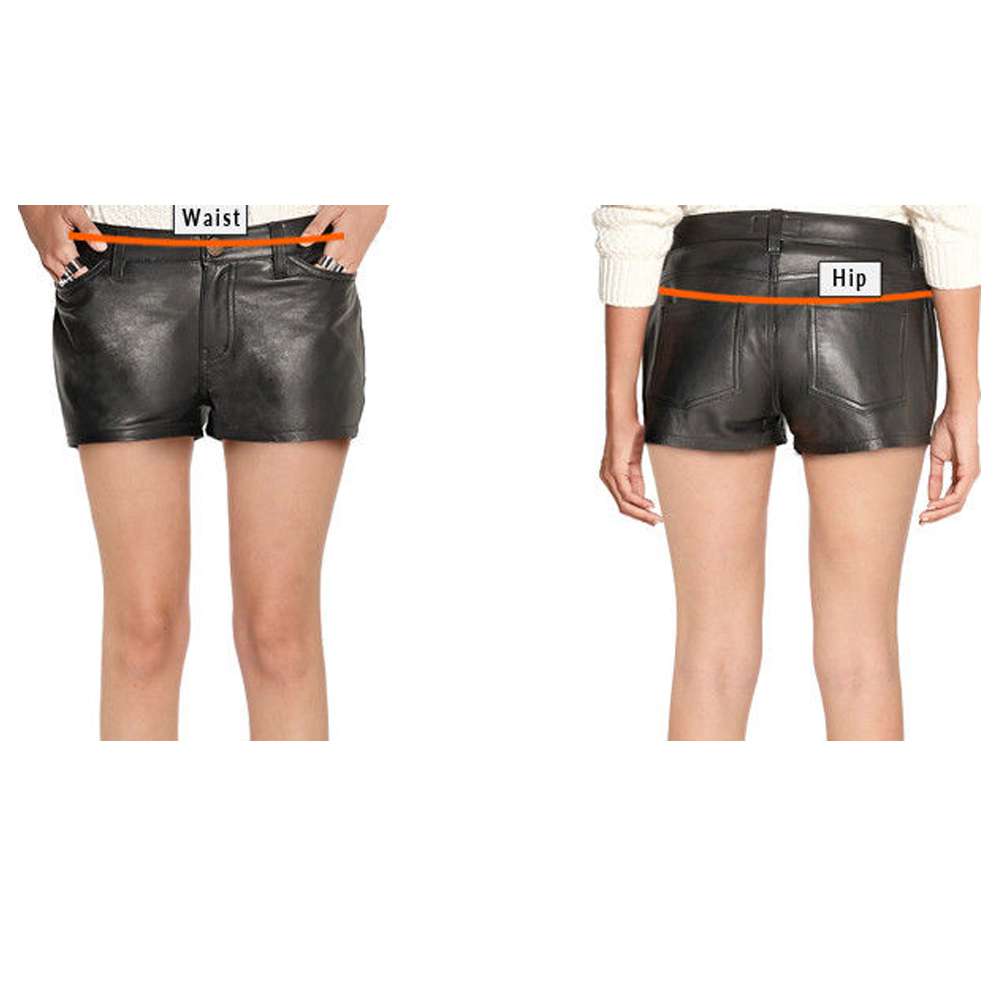 Women Gothic Leather Sports Shorts | Sexy Hot Pants in Soft Napa Lambskin