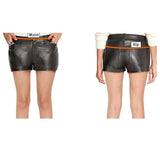 Women Gothic Leather Sports Shorts | Sexy Hot Pants in Soft Napa Lambskin