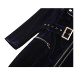 Women Slim Velvet Gothic Coat | Zipper Front Elegant Goth Outerwear