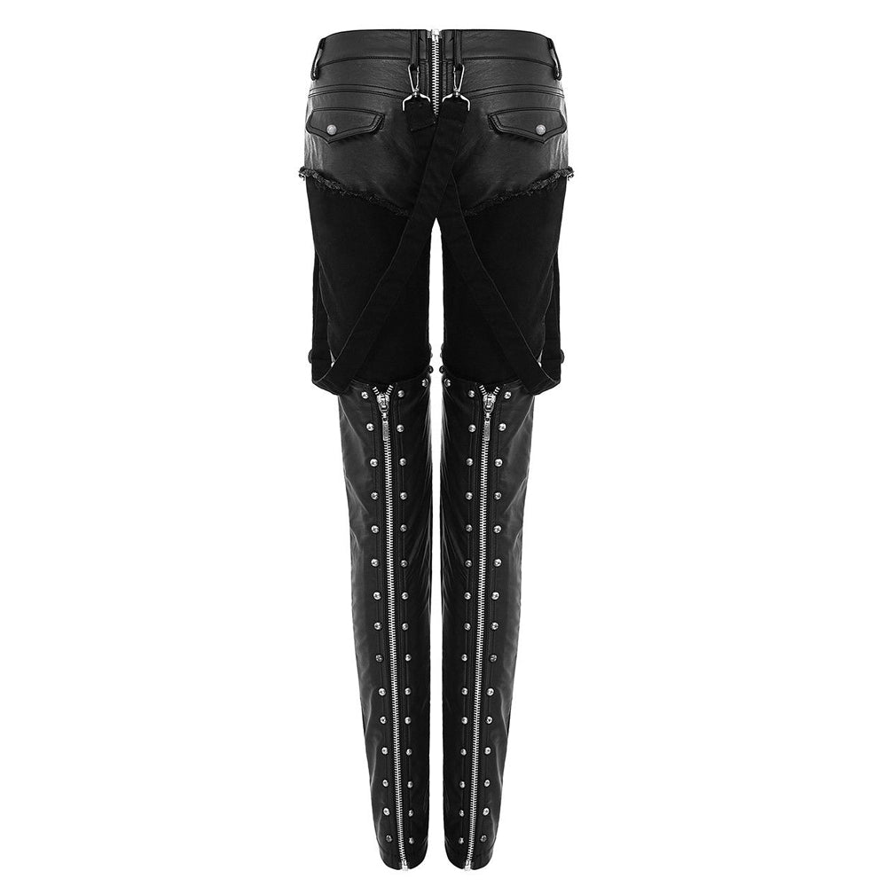 Women Jeans Apocalyptic Style Pant Gothic Black Military Trousers Black Sexy Faux Leather Pant - Alternative Gothic Dark Wear | Embrace Dark Aesthetic Men & Women Gothic Clothing