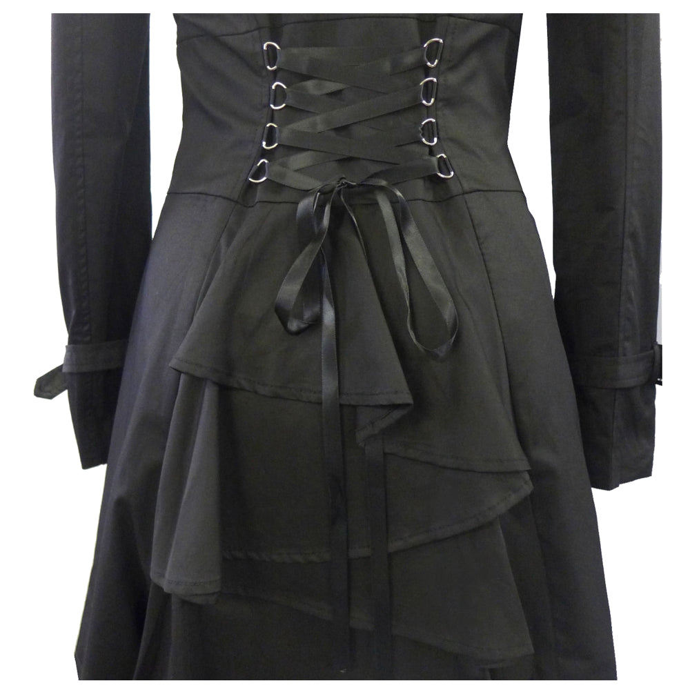 Women Victorian Corset Riding Jacket | Black Gothic Steampunk Coat