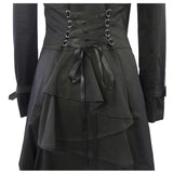 Women Victorian Corset Riding Jacket | Black Gothic Steampunk Coat