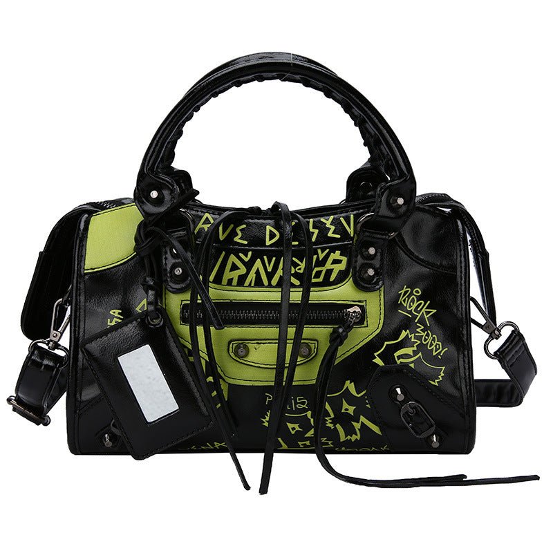 New Graffiti Personality Tassel Small Crowd Handbag Women - Alternative Gothic Dark Wear | Embrace Dark Aesthetic Men & Women Gothic Clothing