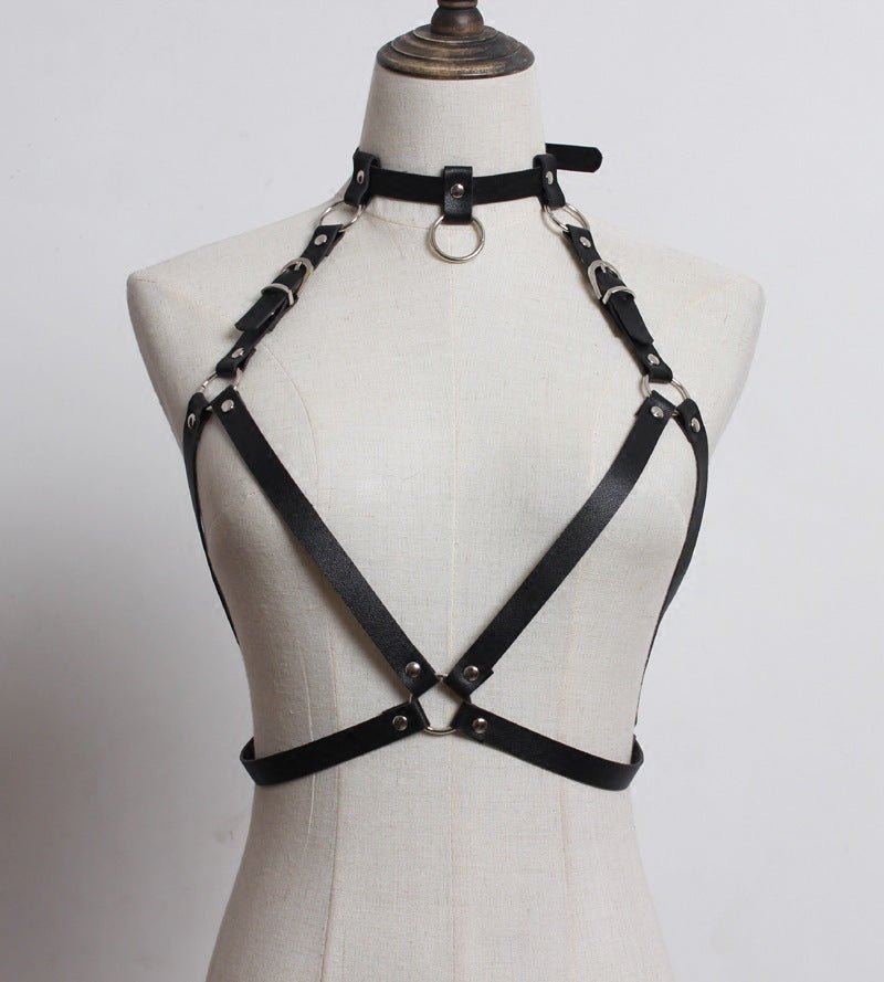 Gothic Harajuku Harness Cage Bra Underwear - Alternative Gothic Dark Wear | Embrace Dark Aesthetic Men & Women Gothic Clothing