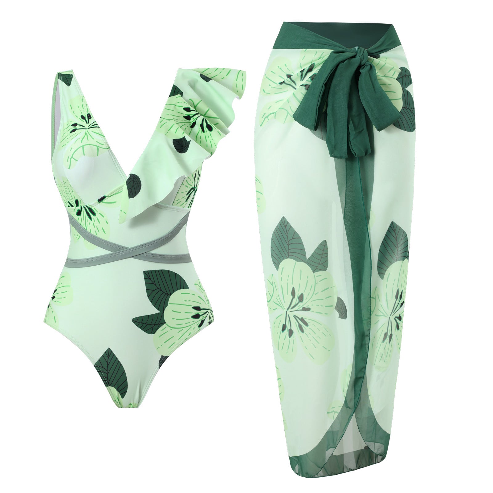 Siamese Conservative Covering Belly Thin Swimsuit French Retro One-piece Bikini