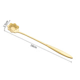 Stainless Steel Korean Spoon Long Handle Cherry Blossom Stirring