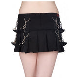 Women Black Cotton Gothic Mini Skirt | Everyday Essential Above Knee Darkwear