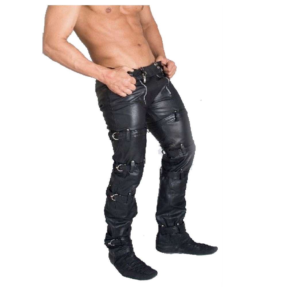 New Men Leather Motorcycle Pant | Genuine Soft Napa Leather Biker Pants