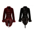 Women Hearts & Roses Ruffled Dovetail Velvet Victorian Coat | Gothic Ladies Tailcoat
