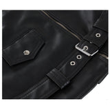 Unisex Brando Biker PU Vest | Gothic Punk Motorcycle Waistcoat with Blood Red Lining