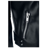 Men Gothic Silver Studded Biker Jacket | Black Punk Brando Leather Jacket with Buckles & Pockets
