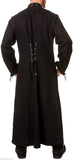 Men Gothic Black Trench Coat with Harness Straps | 4-in-1 Transformable Punk Statement Piece