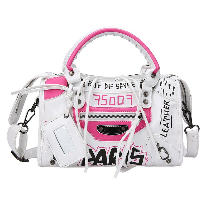 New Graffiti Personality Tassel Small Crowd Handbag Women - Alternative Gothic Dark Wear | Embrace Dark Aesthetic Men & Women Gothic Clothing