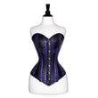 Women Genuine Leather Gothic Overbust Corset with Steel Boning