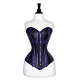 Women Genuine Leather Gothic Overbust Corset with Steel Boning
