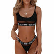 Sexy openwork letters split bikini