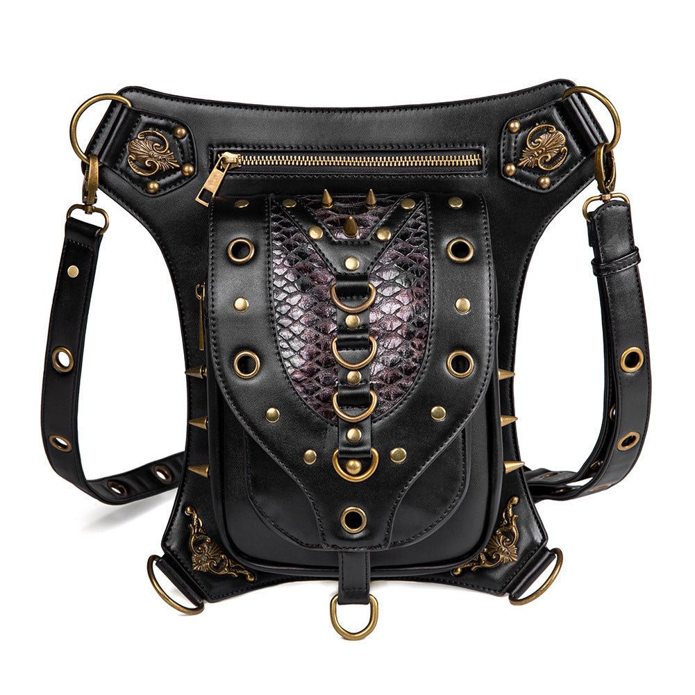 Creative Rivet Skull Outdoor Mobile Phone Pocket - Alternative Gothic Dark Wear | Embrace Dark Aesthetic Men & Women Gothic Clothing