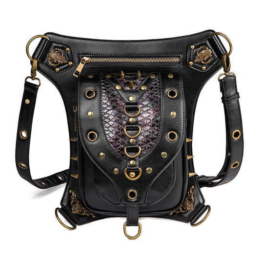 Creative Rivet Skull Outdoor Mobile Phone Pocket - Alternative Gothic Dark Wear | Embrace Dark Aesthetic Men & Women Gothic Clothing