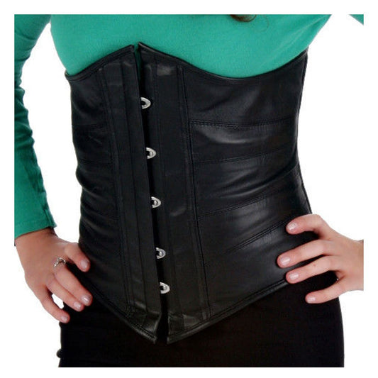 Women Leather Corset | Steel Boned Waist Training Cincher Bustier