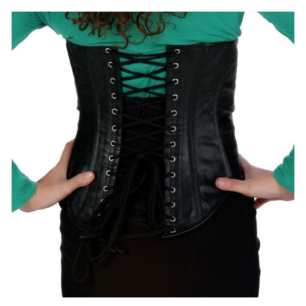 Women Leather Corset | Steel Boned Waist Training Cincher Bustier