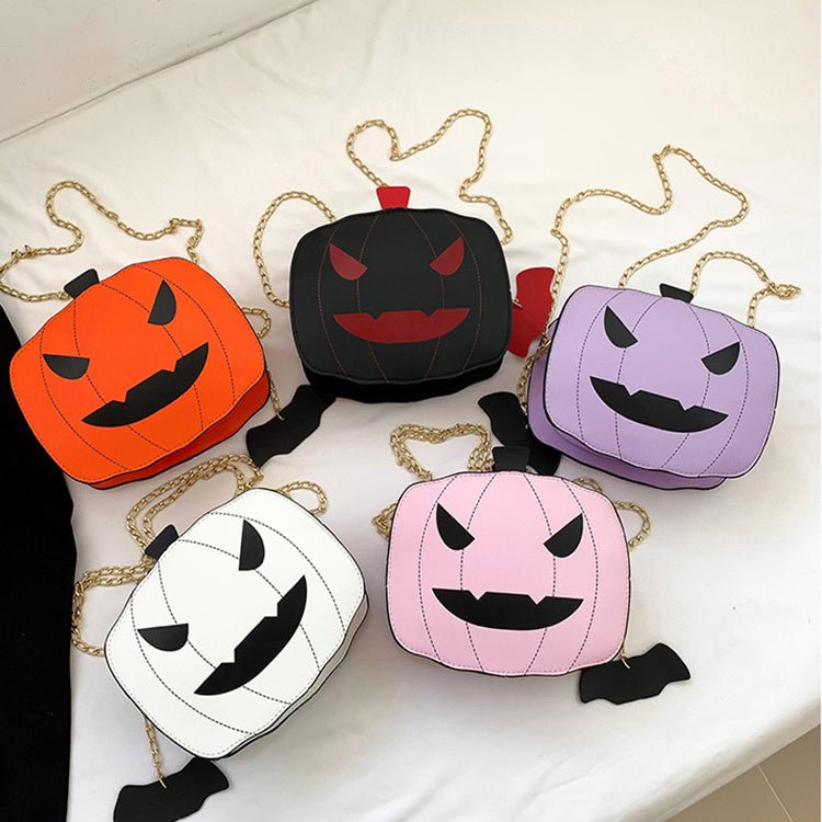 Halloween Cartoon Pumpkin Shoulder Bag For Girls Personality Funny Creative Chain Crossbody Bags Women - Alternative Gothic Dark Wear | Embrace Dark Aesthetic Men & Women Gothic Clothing