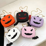 Halloween Cartoon Pumpkin Shoulder Bag For Girls Personality Funny Creative Chain Crossbody Bags Women - Alternative Gothic Dark Wear | Embrace Dark Aesthetic Men & Women Gothic Clothing