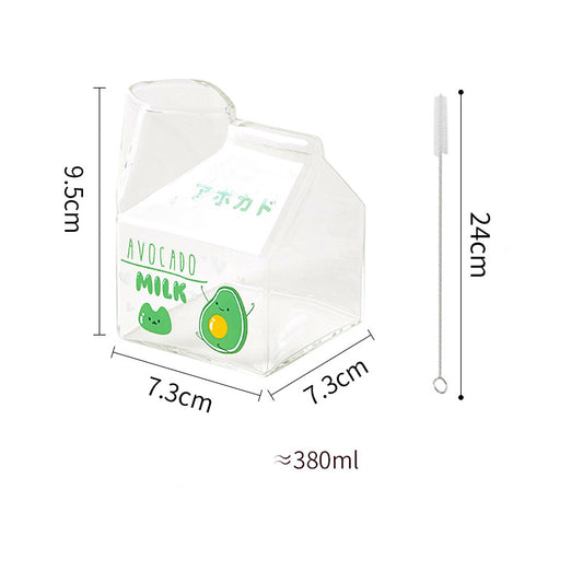 Glass Square Milk Carton Mug Microwaveable