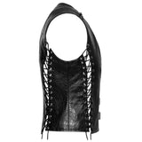 Punk Men Dieselpunk Waistcoat | Black Gothic Faux Leather Men Gothic Vest