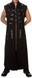 Men Gothic Black Trench Coat with Harness Straps | 4-in-1 Transformable Punk Statement Piece