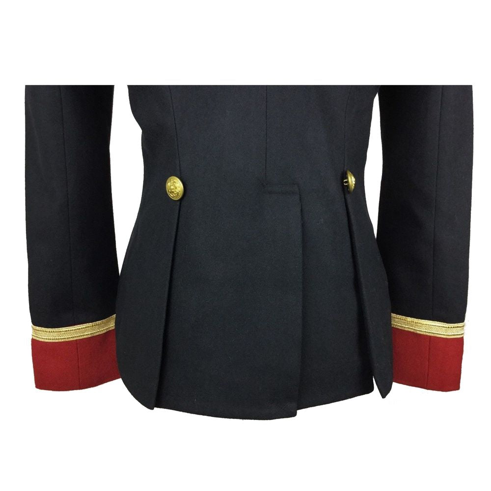 Women Gothic Wool Military Officer Coat | Victorian Slim Fit Black Coat