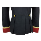 Women Gothic Wool Military Officer Coat | Victorian Slim Fit Black Coat