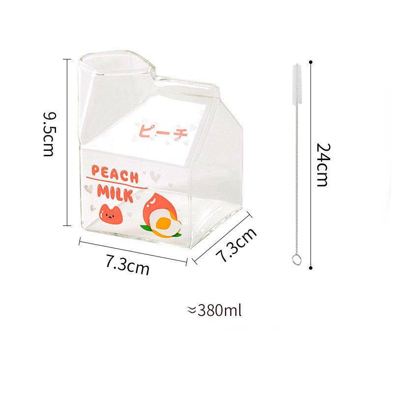 Glass Square Milk Carton Mug Microwaveable