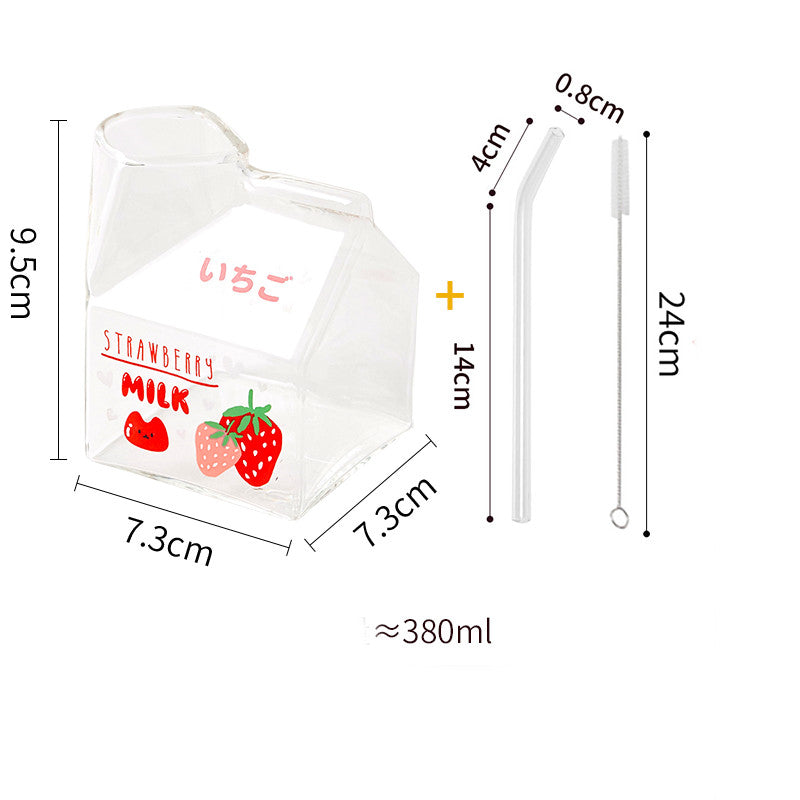 Glass Square Milk Carton Mug Microwaveable
