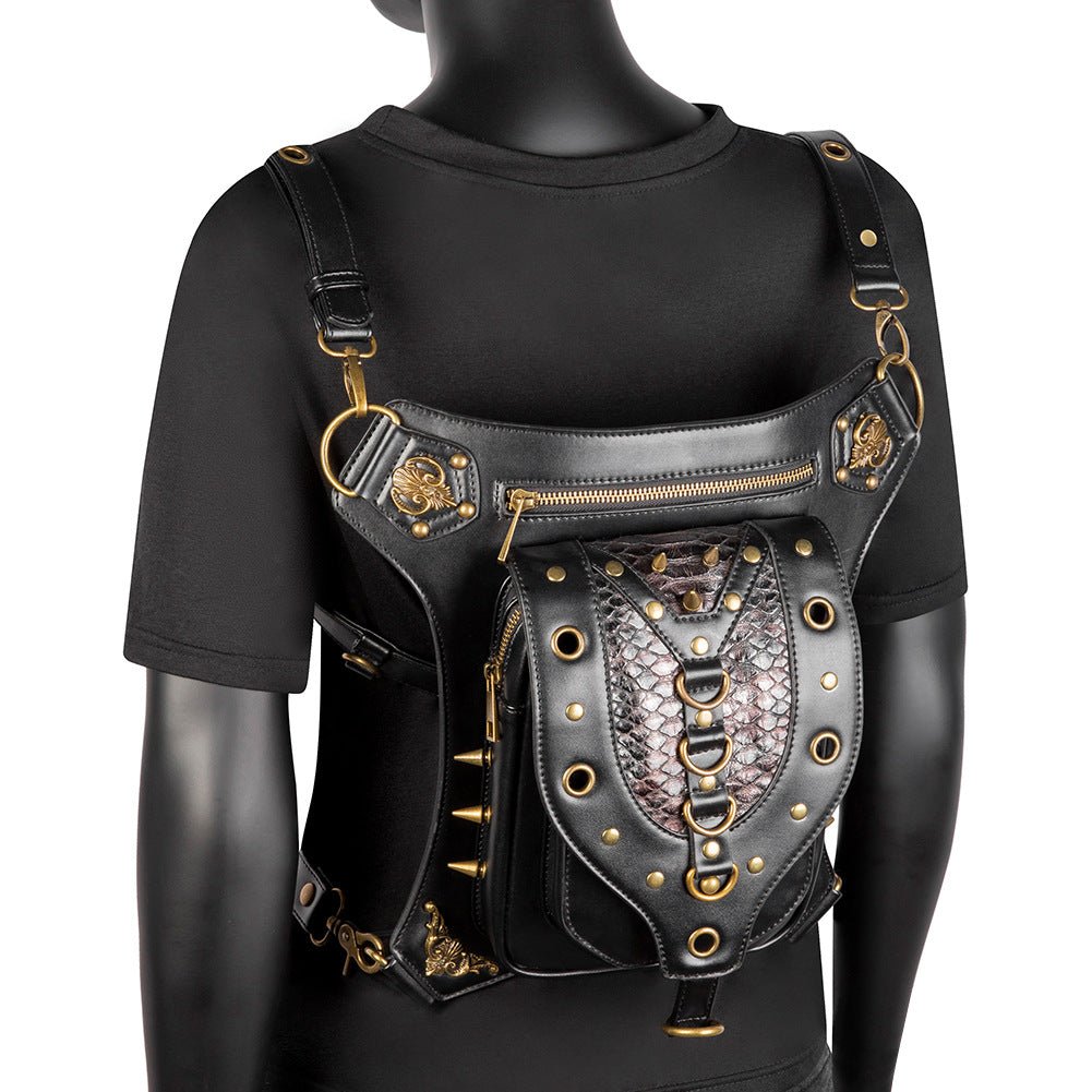 Creative Rivet Skull Outdoor Mobile Phone Pocket - Alternative Gothic Dark Wear | Embrace Dark Aesthetic Men & Women Gothic Clothing