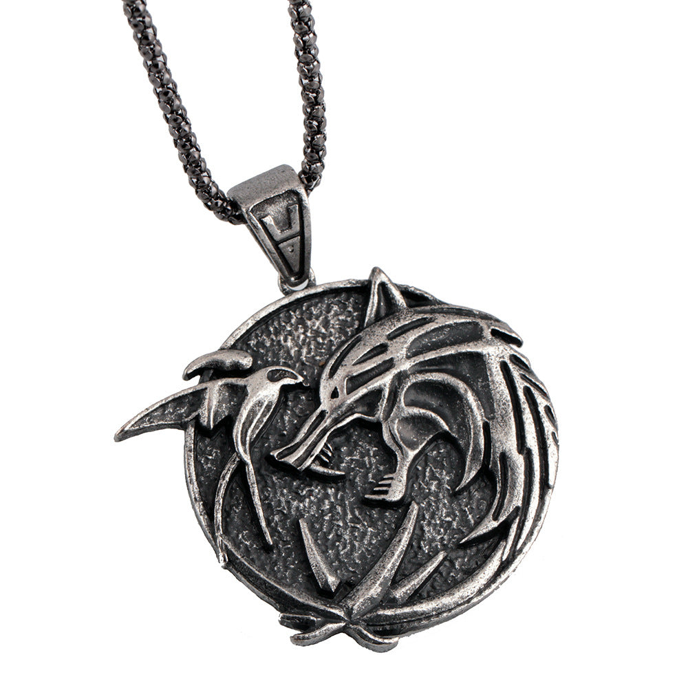 Wolf head necklace