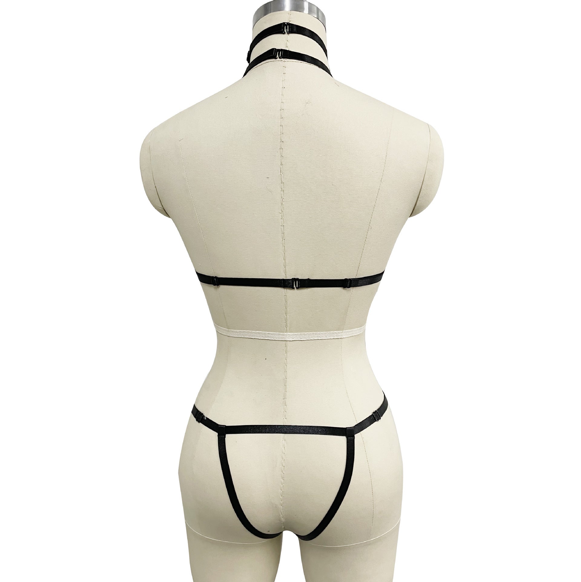 Bra Integrated European And American Style Gothic Harness Adjustable Body Binding Underwear Set - Alternative Gothic Dark Wear | Embrace Dark Aesthetic Men & Women Gothic Clothing