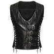 Punk Men Dieselpunk Waistcoat | Black Gothic Faux Leather Men Gothic Vest
