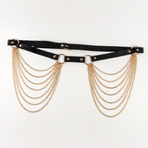 Chain Tassel Belt Gothic Harness - Alternative Gothic Dark Wear | Embrace Dark Aesthetic Men & Women Gothic Clothing