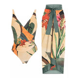 Siamese Conservative Covering Belly Thin Swimsuit French Retro One-piece Bikini