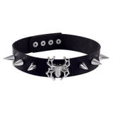 Clavicle Chain Gothic Rivet PU Necklace