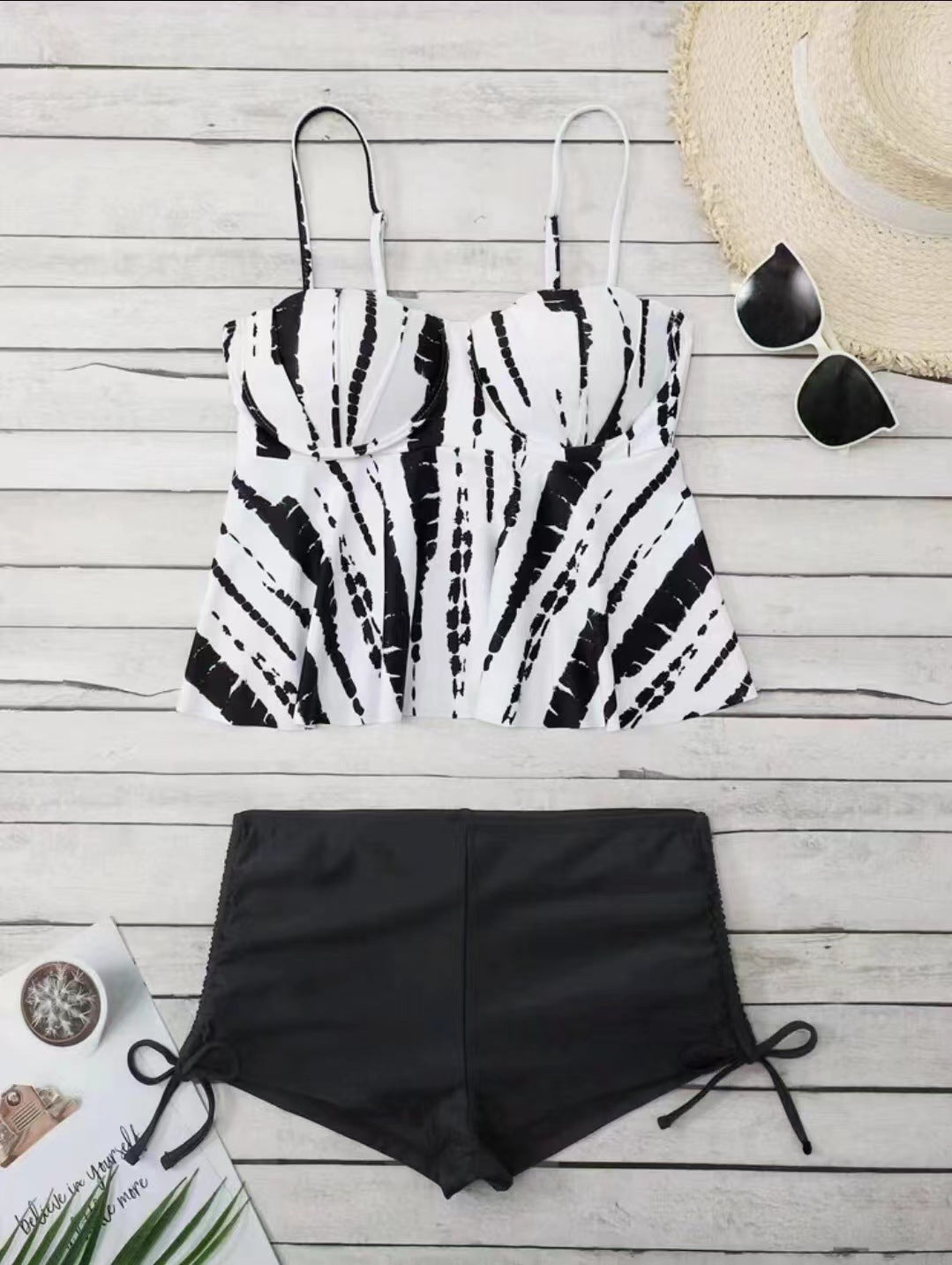 Women's Hard Bag Printed Split Bikini Swimsuit