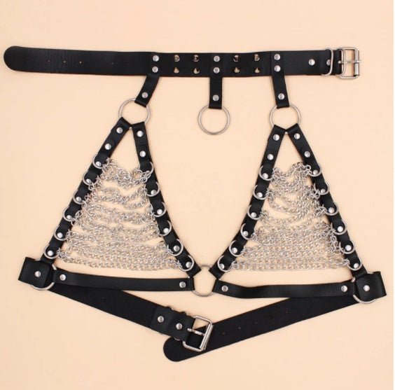 Pointed Rivet Punk Collar Belt Jewelry Waist Chain Belt Body Chain - Alternative Gothic Dark Wear | Embrace Dark Aesthetic Men & Women Gothic Clothing