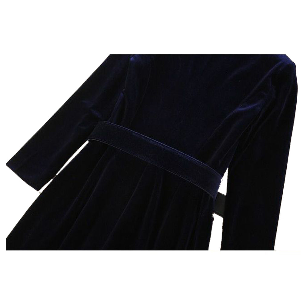 Women Slim Velvet Gothic Coat | Zipper Front Elegant Goth Outerwear