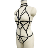 Bra Integrated European And American Style Gothic Harness Adjustable Body Binding Underwear Set - Alternative Gothic Dark Wear | Embrace Dark Aesthetic Men & Women Gothic Clothing