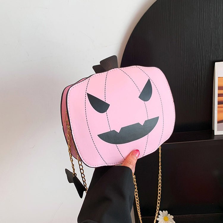 Halloween Cartoon Pumpkin Shoulder Bag For Girls Personality Funny Creative Chain Crossbody Bags Women - Alternative Gothic Dark Wear | Embrace Dark Aesthetic Men & Women Gothic Clothing
